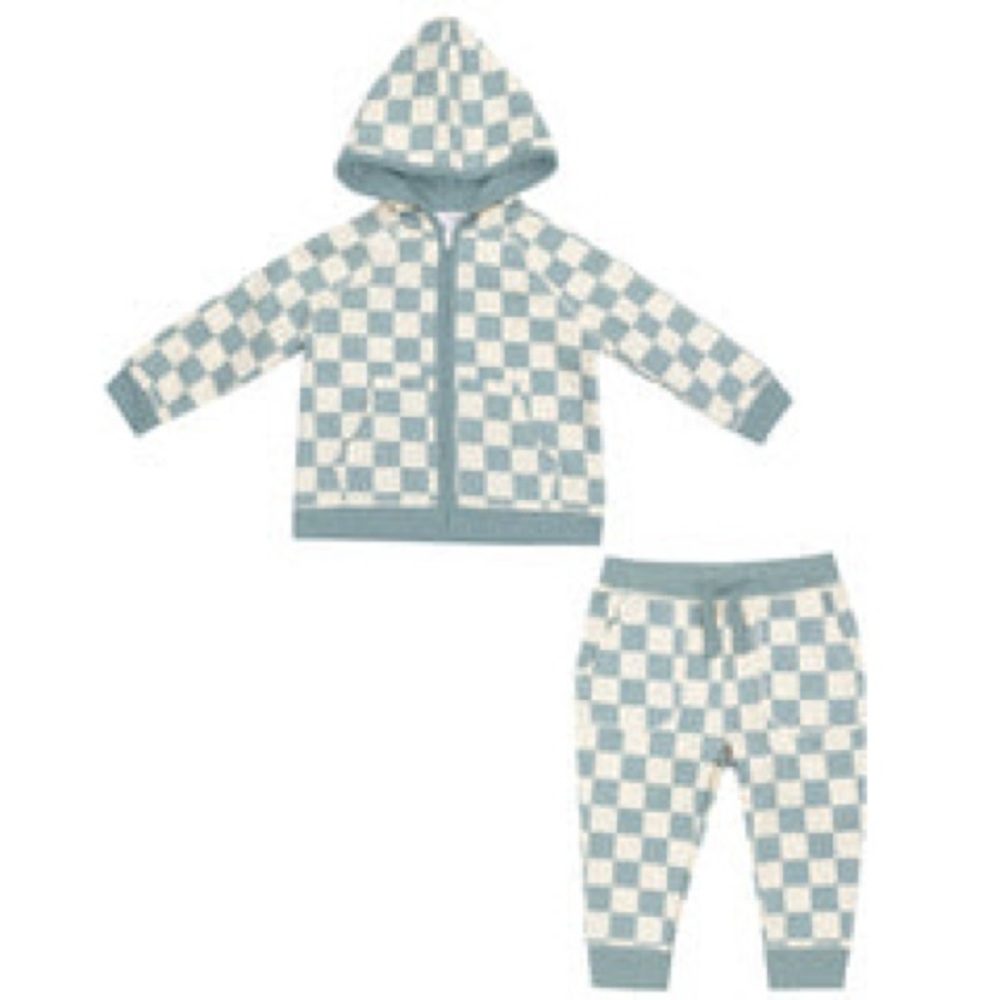 Checkered Hoodie and Pants Set